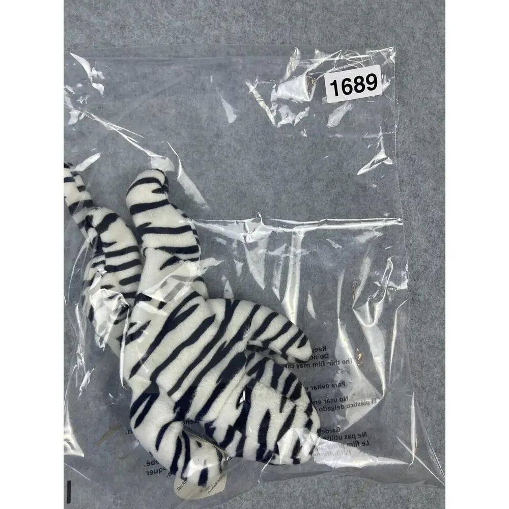 VTG Beanie Babies Blizzard Bean‎ Bag Plush Striped Tiger Cat 6